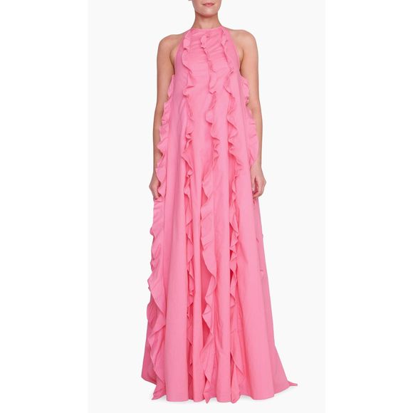 Staud Marika Ruffled Halter Gown - Picture 1 of 10